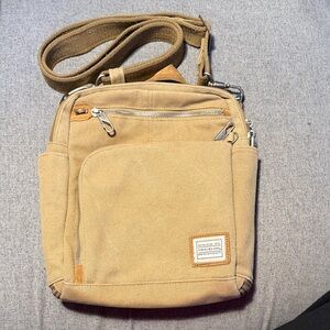 Travelon Tan Messenger Bag with Silver Accents